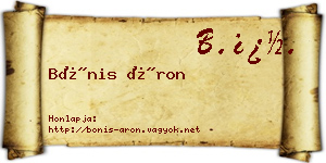 Bónis Áron névjegykártya